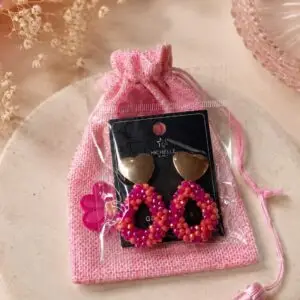 Fuchsiamix Oorbellen in Cadeauzakje
