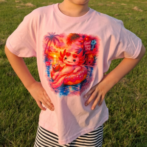 Sunny Axolotl Kinder T-shirt – Good Vibes
