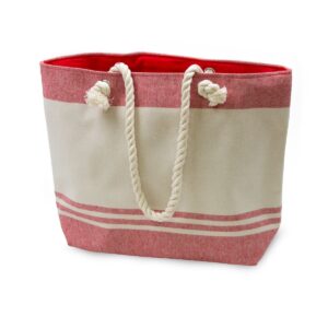 Strandtas Koraalroze met Touwgrepen