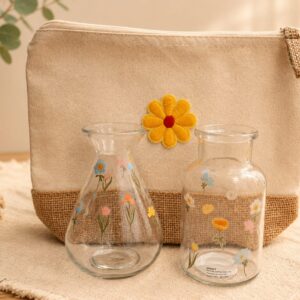 Bloemenvaasjes cadeauset in een cadeauverpakking