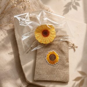 Zonnebloem Haarclip met Cadeauzakje