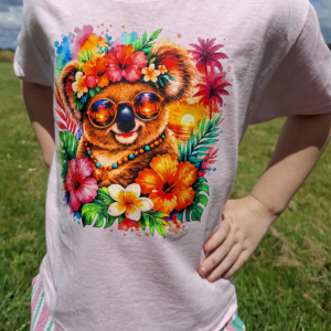 Zomerse Koala met Zonnebril Kinder T-shirt Roze