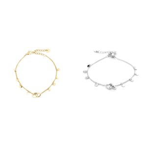 Hartjes armband met bloemen cadeauzakje – goudkleur of zilverkleur