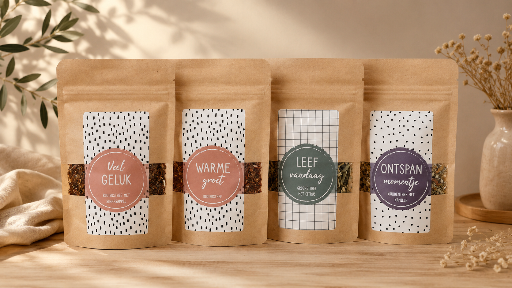 Warm & Cozy Cadeauset – Mok, Thee & Vilten Pompoen - Afbeelding 2