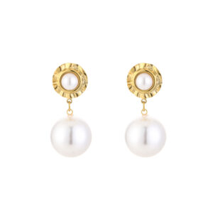 Golden Pearl Statement Oorbellen, inclusief cadeauzakje